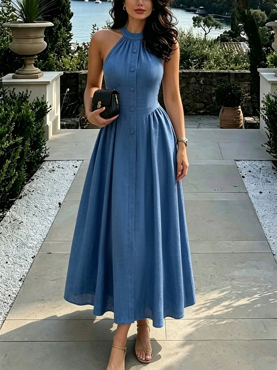 Rochie maxi SHEIN, albastru