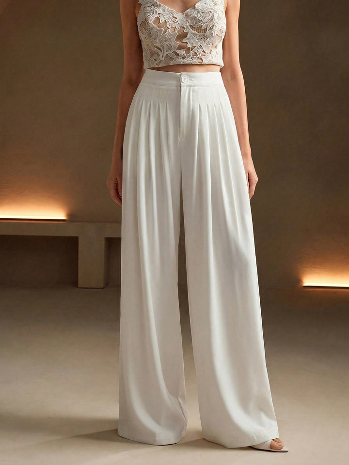 Pantaloni SHEIN, alb