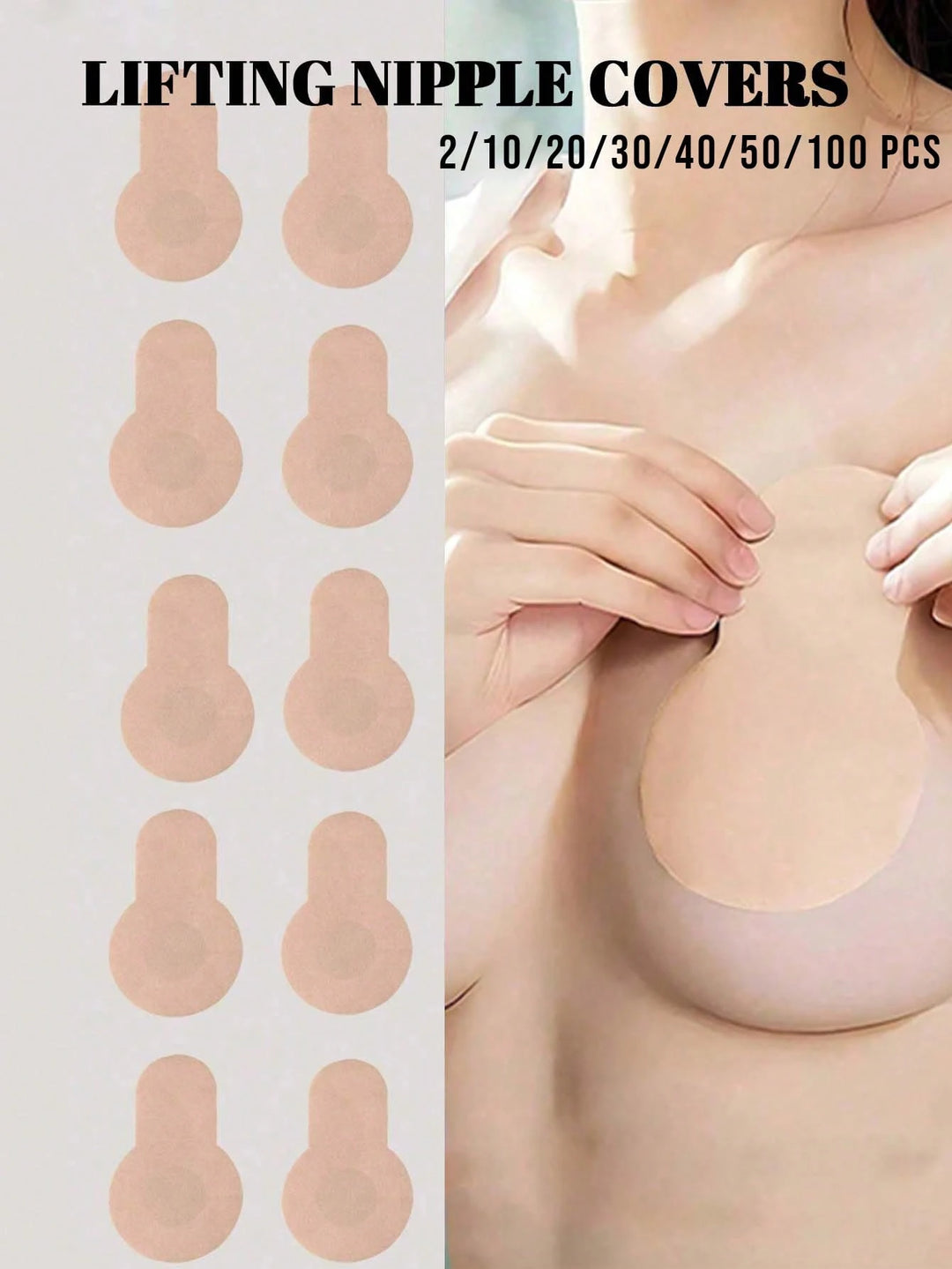 Set plasturi adezivi pentru sâni SHEIN, bej