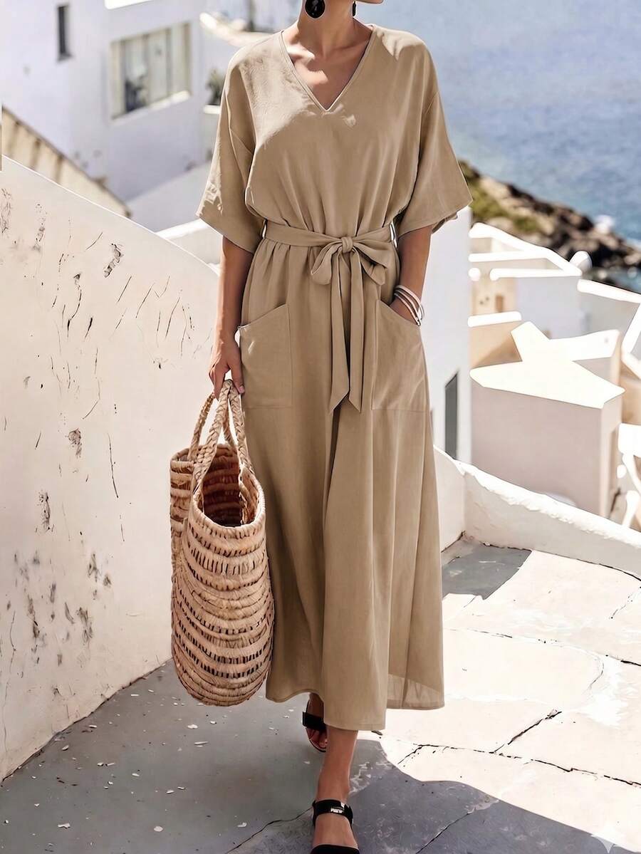Rochie midi SHEIN, bej
