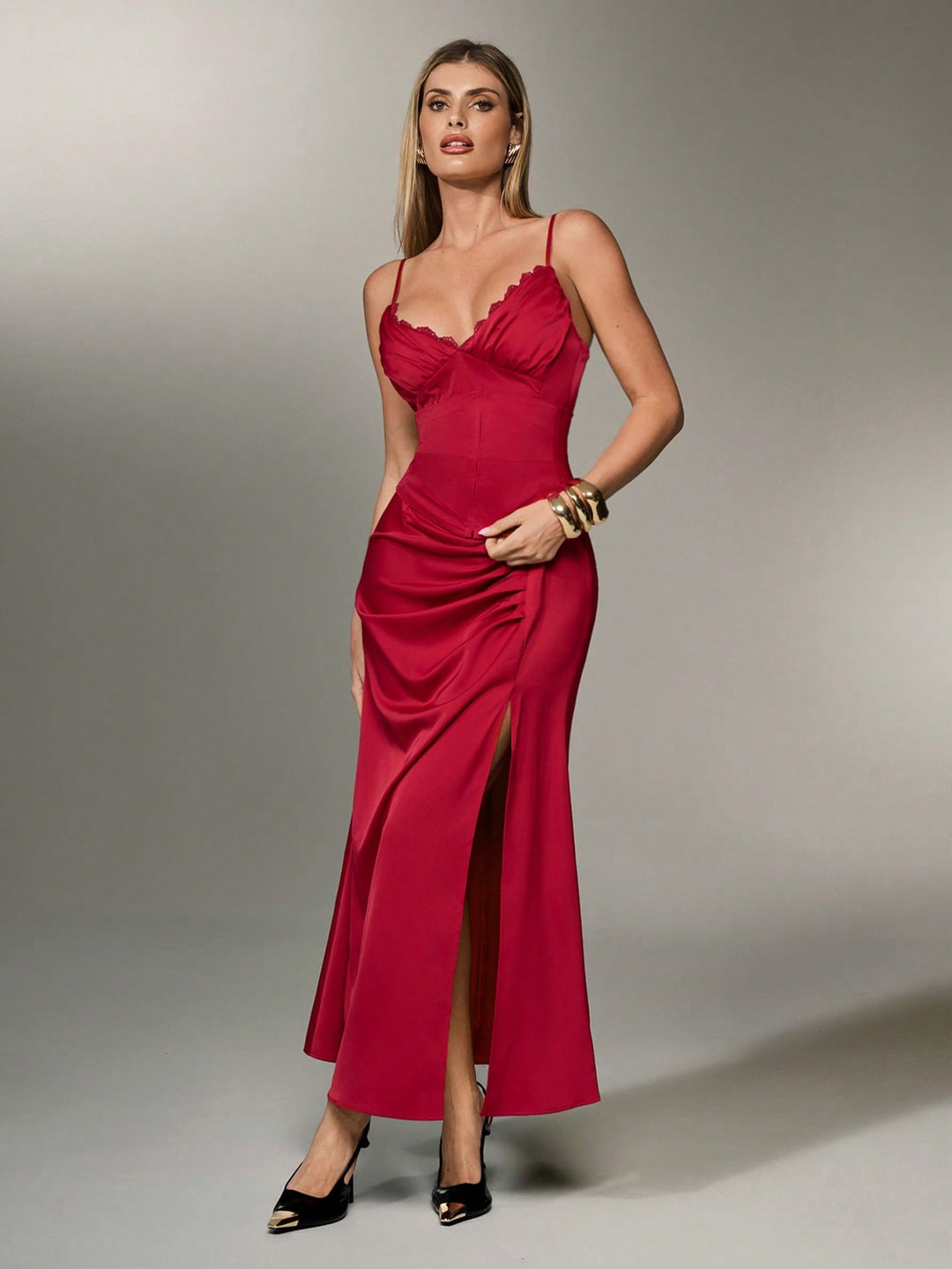 Rochie midi SHEIN, vișiniu