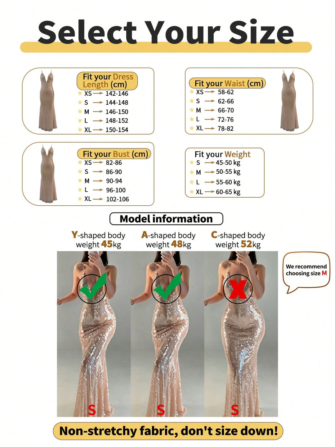 Rochie SHEIN, auriu