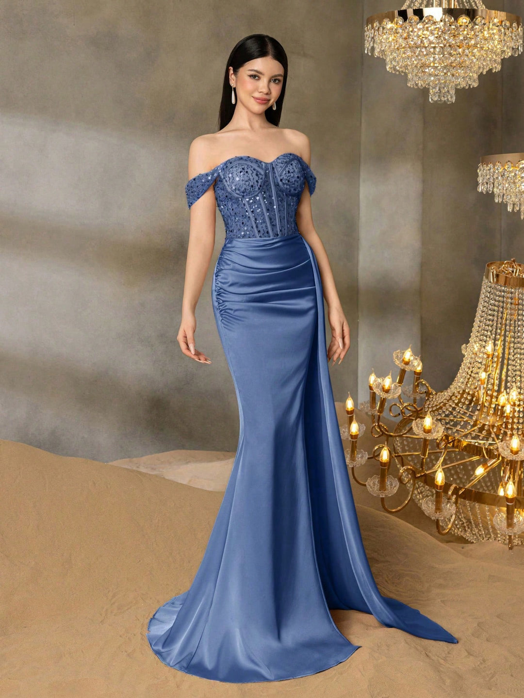 Rochie de ocazie SHEIN, albastru