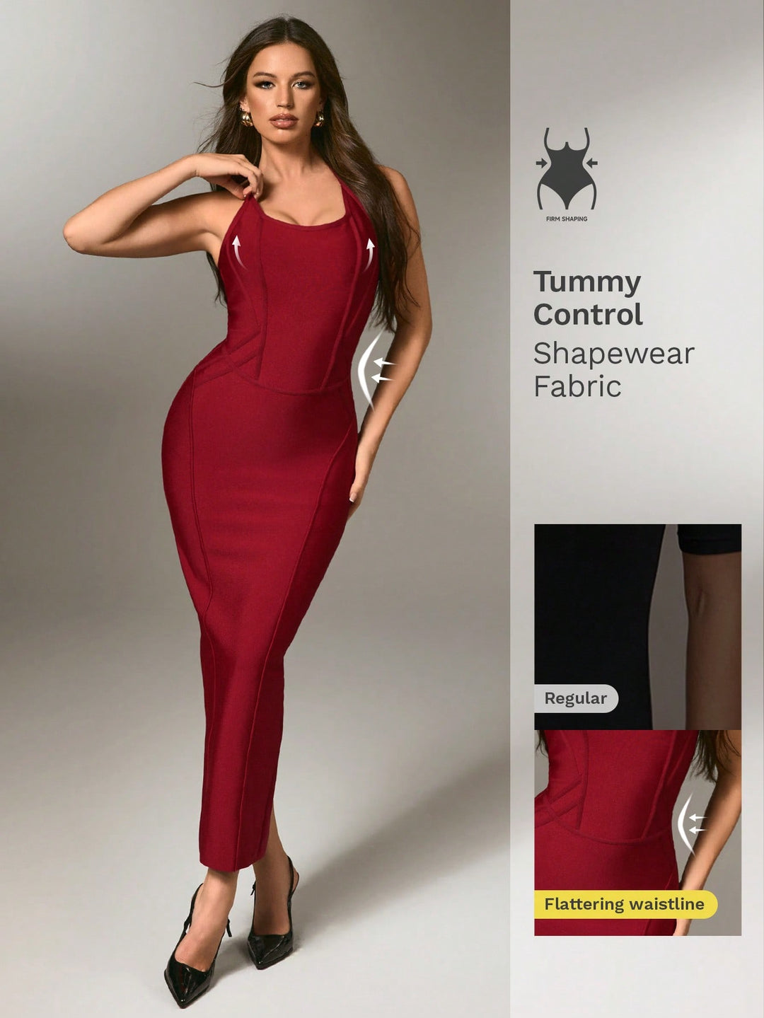 Rochie maxi SHEIN, vișiniu