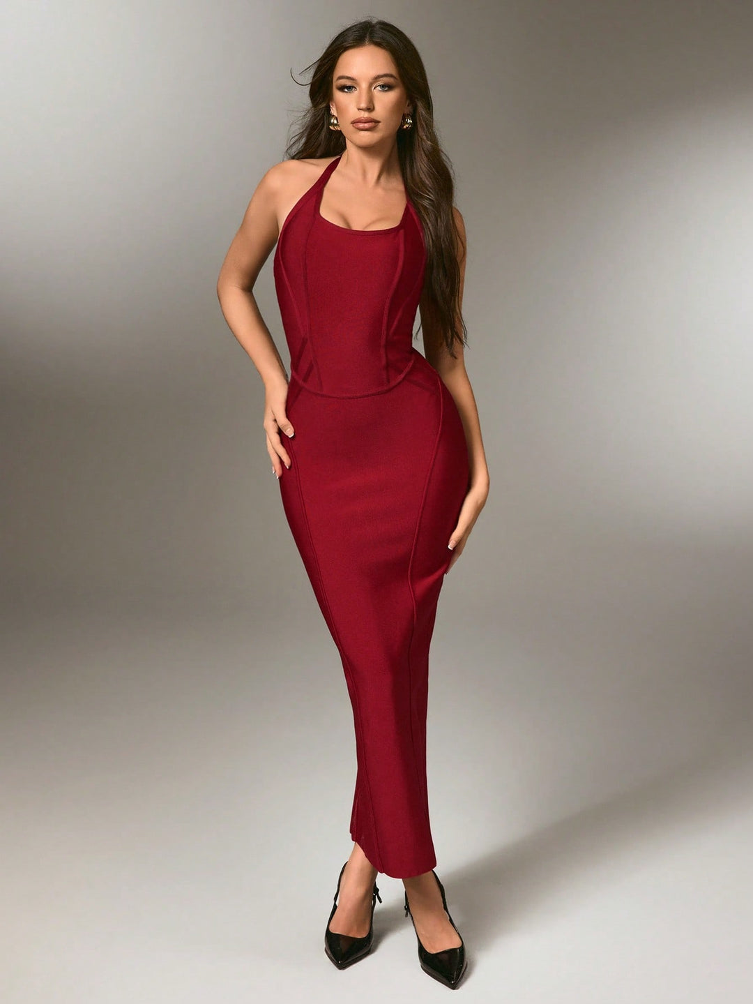 Rochie maxi SHEIN, vișiniu