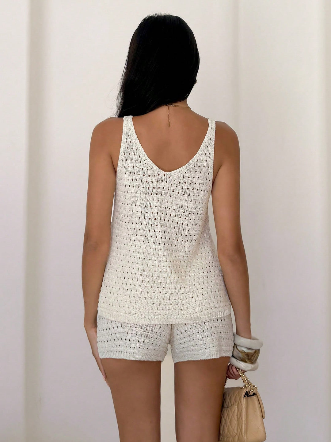 Pantaloni scurți SHEIN, crem