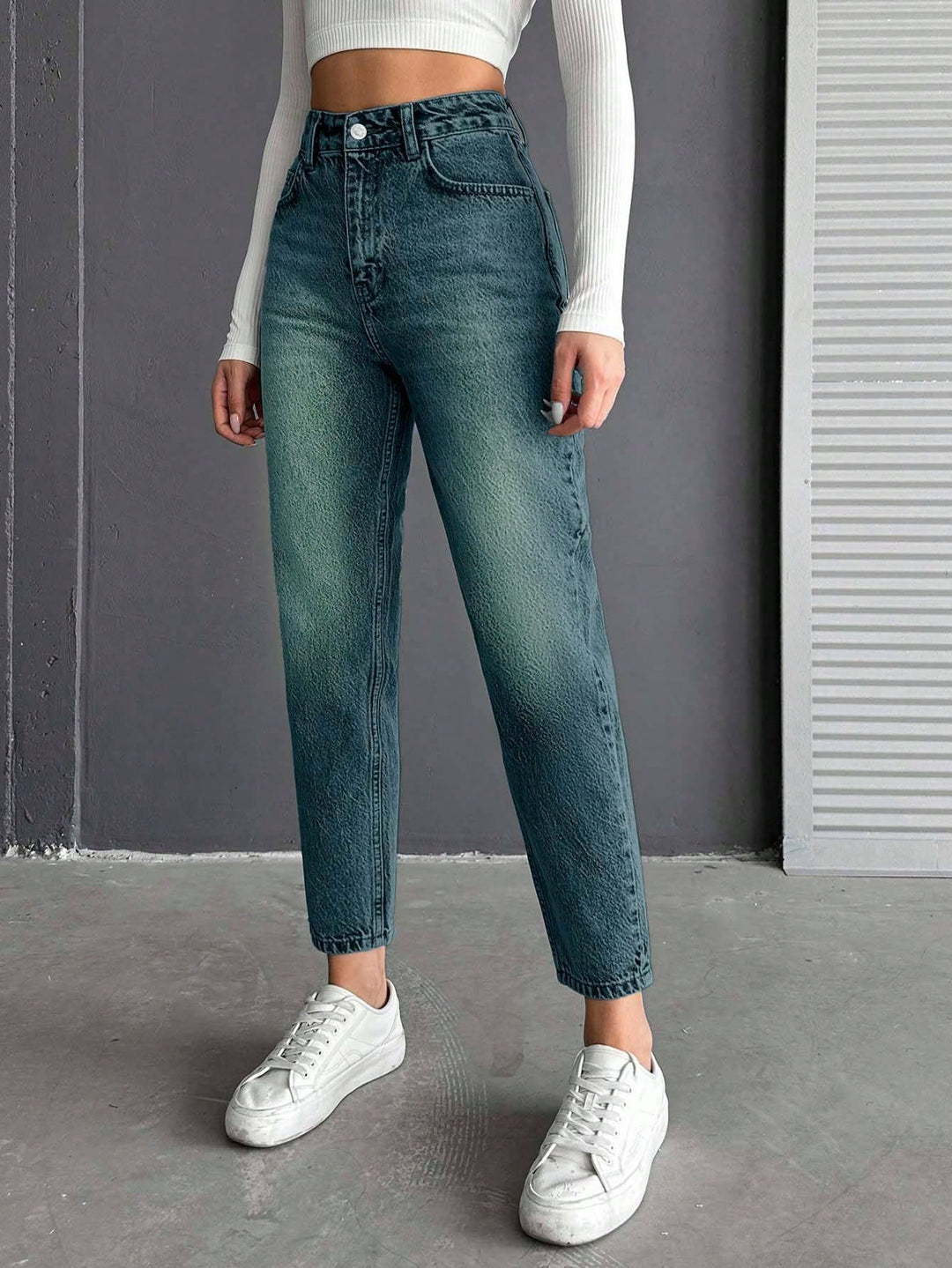 Jeans SHEIN, turcoaz