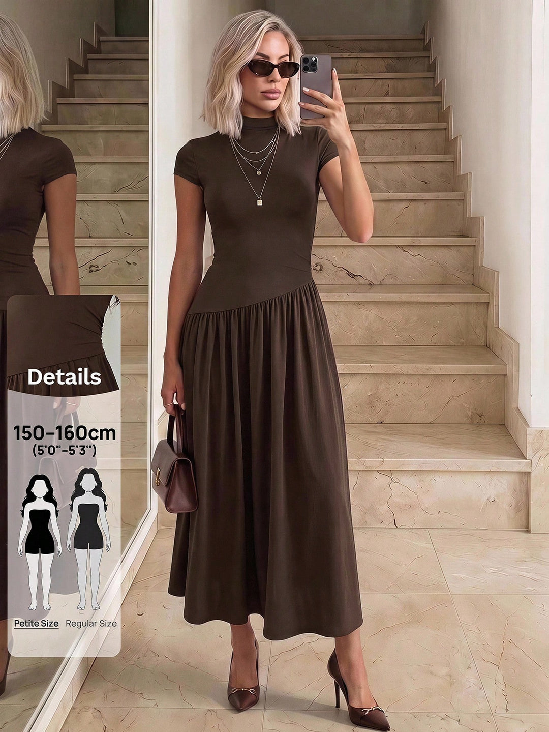 Rochie maxi SHEIN, maro