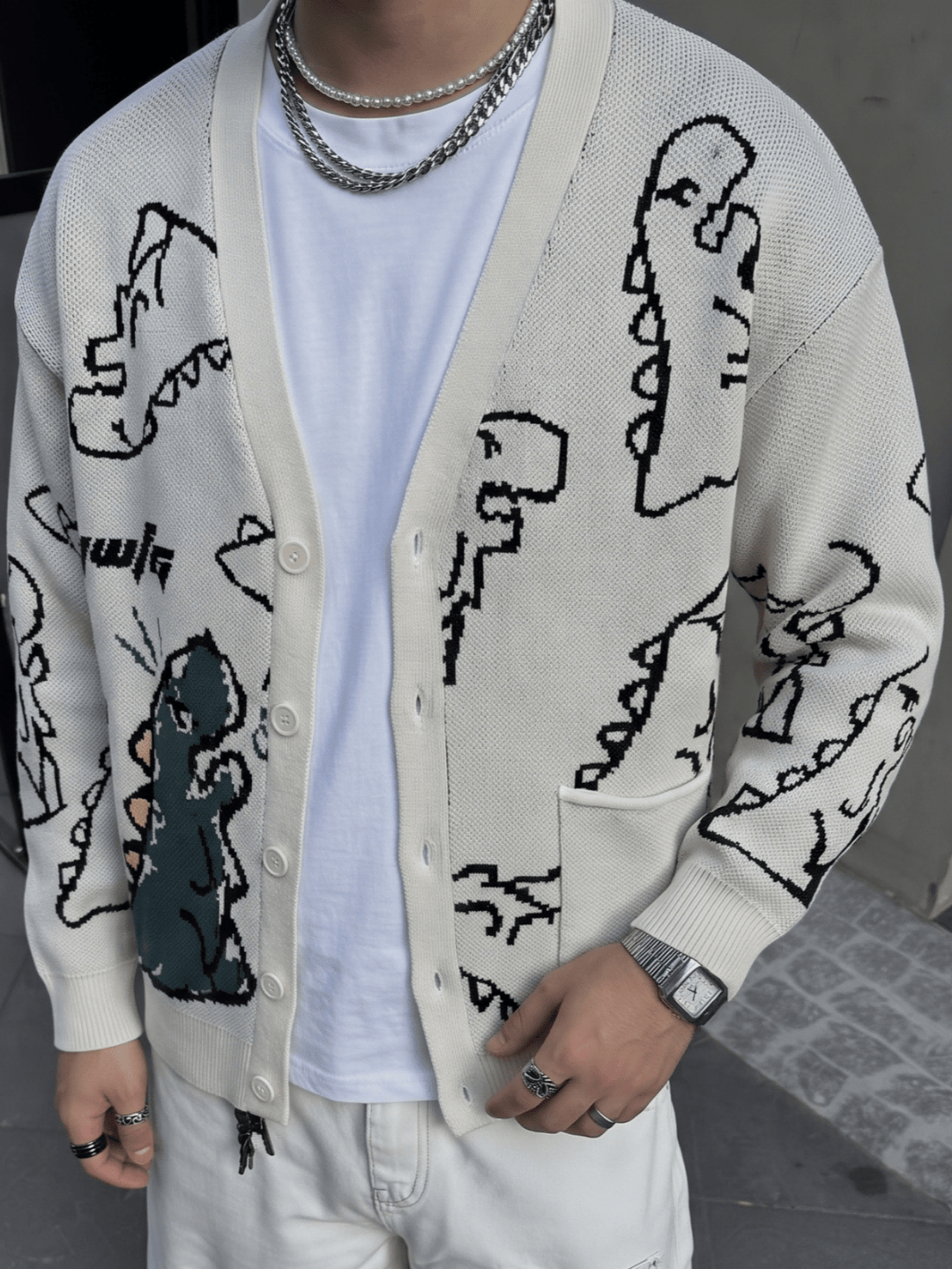 Cardigan SHEIN, alb