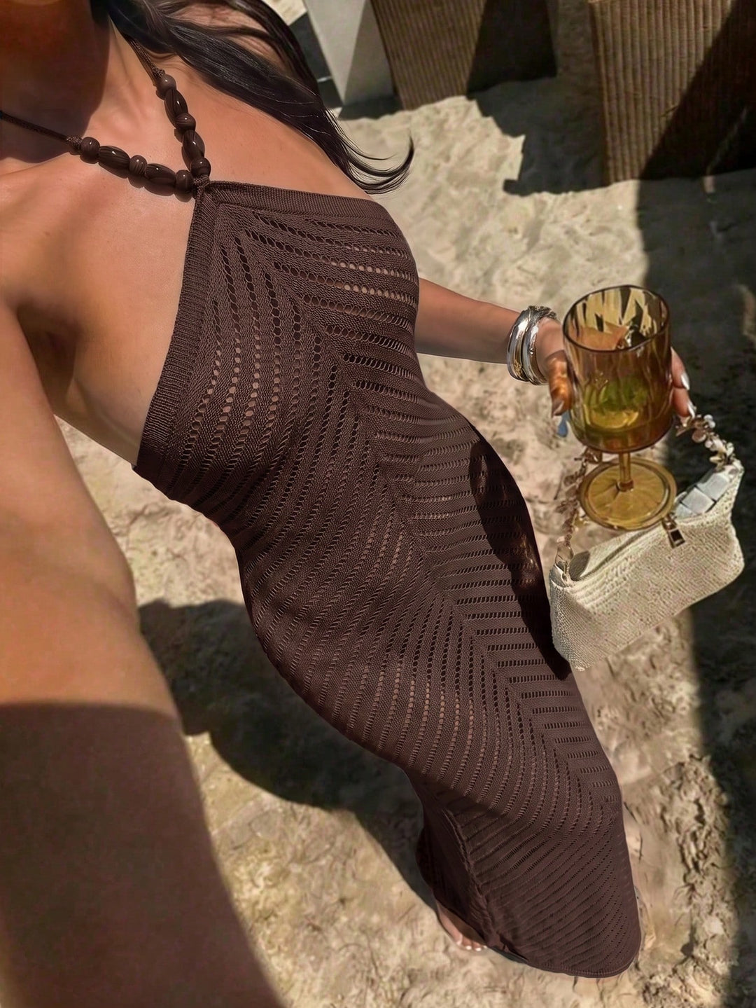 Rochie de plajă SHEIN, maro