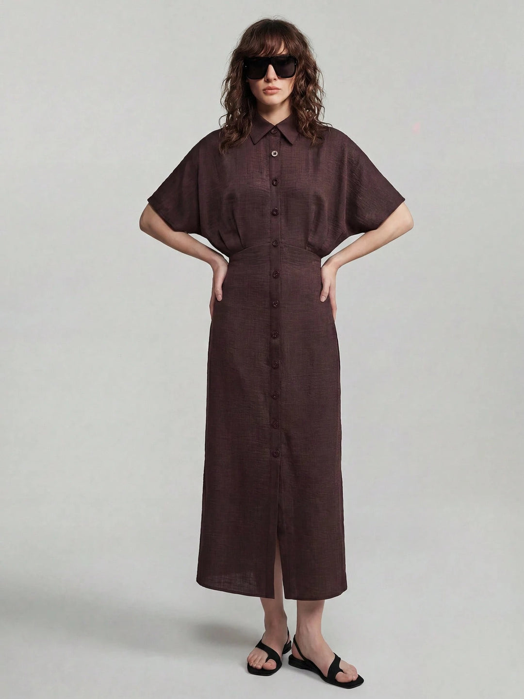 Rochie maxi SHEIN, maro