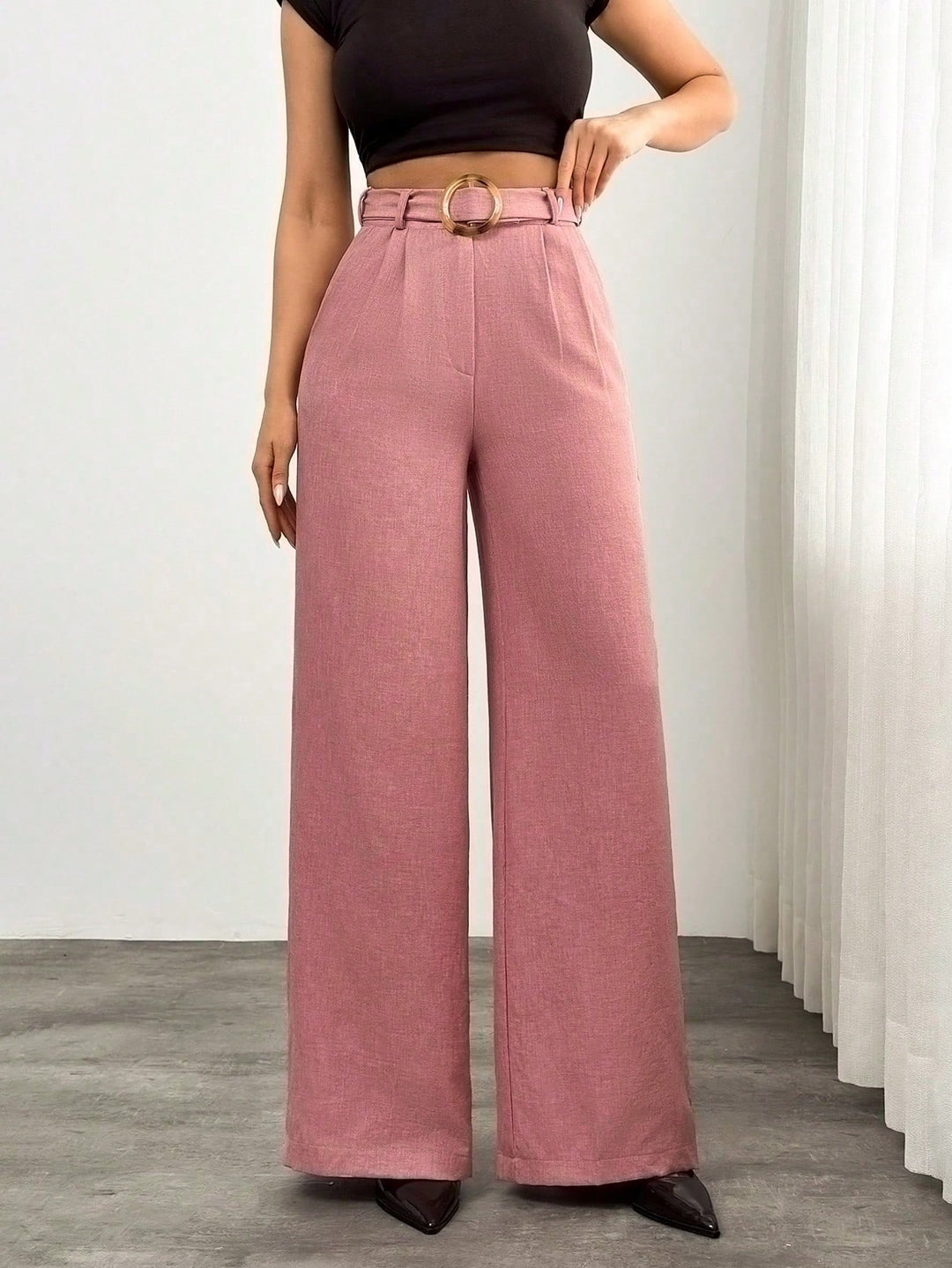 Pantaloni SHEIN, roz