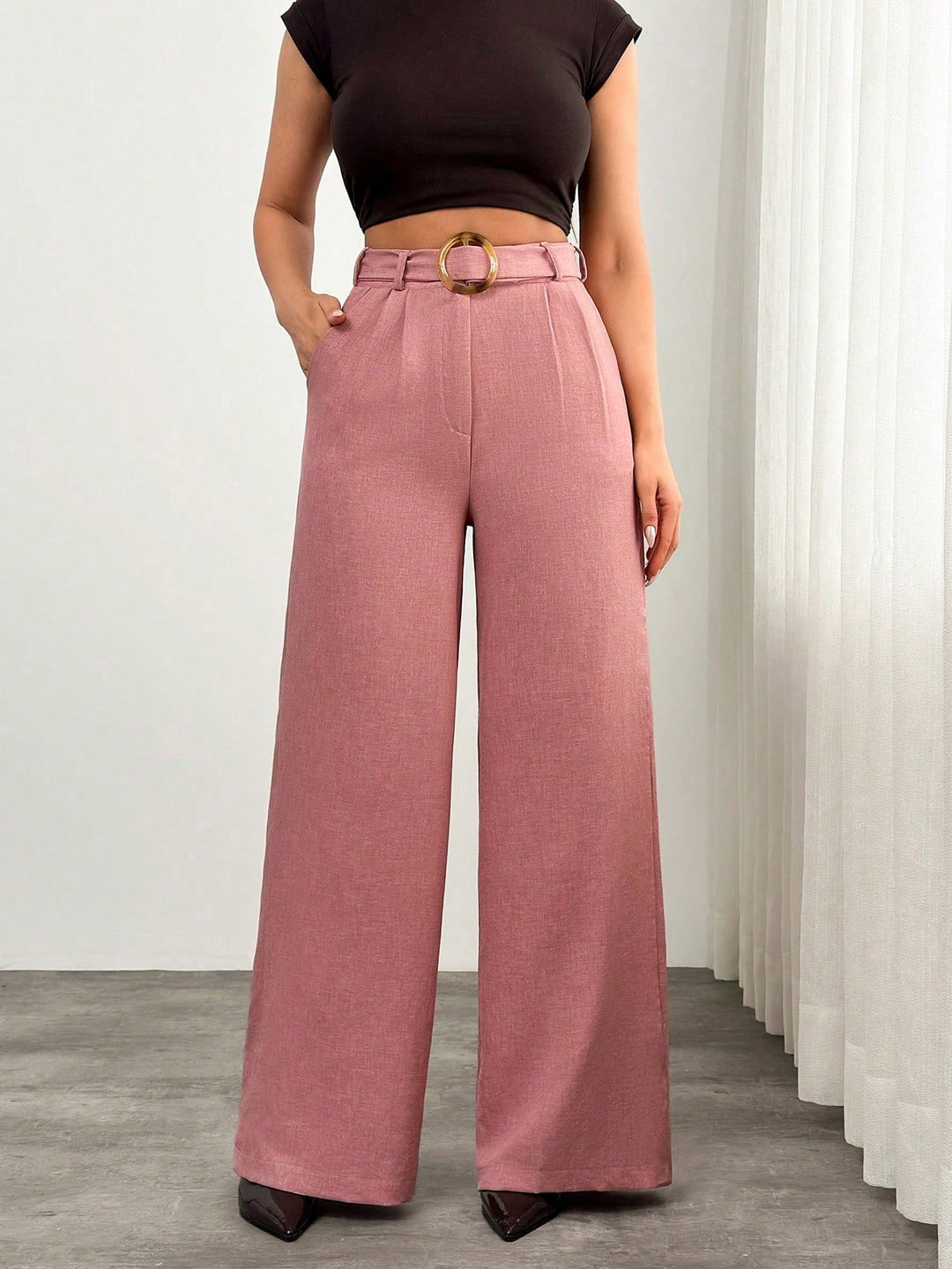 Pantaloni SHEIN, roz