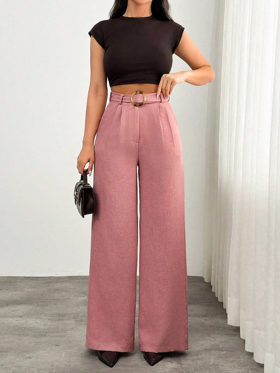 Pantaloni SHEIN, roz