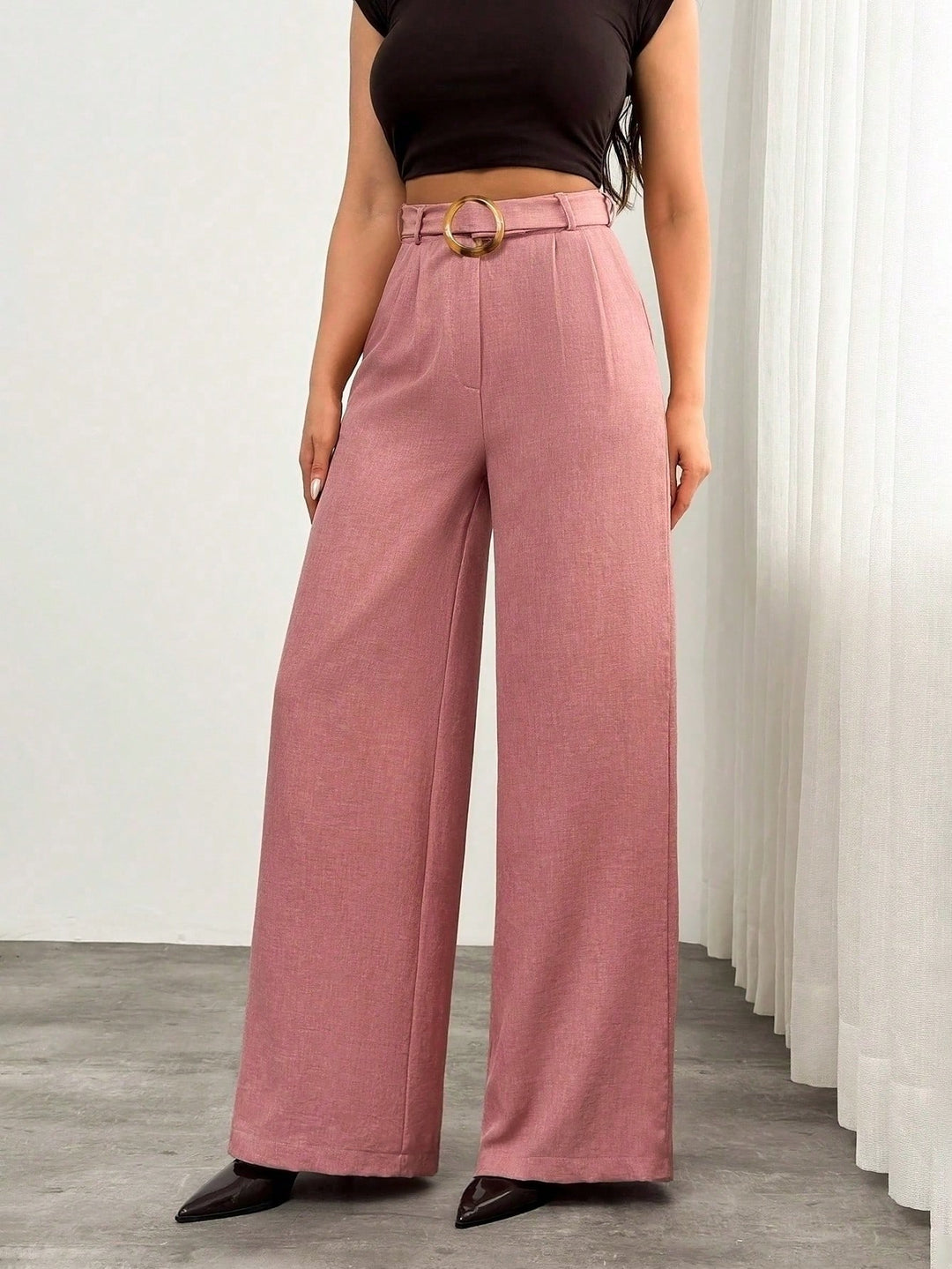 Pantaloni SHEIN, roz