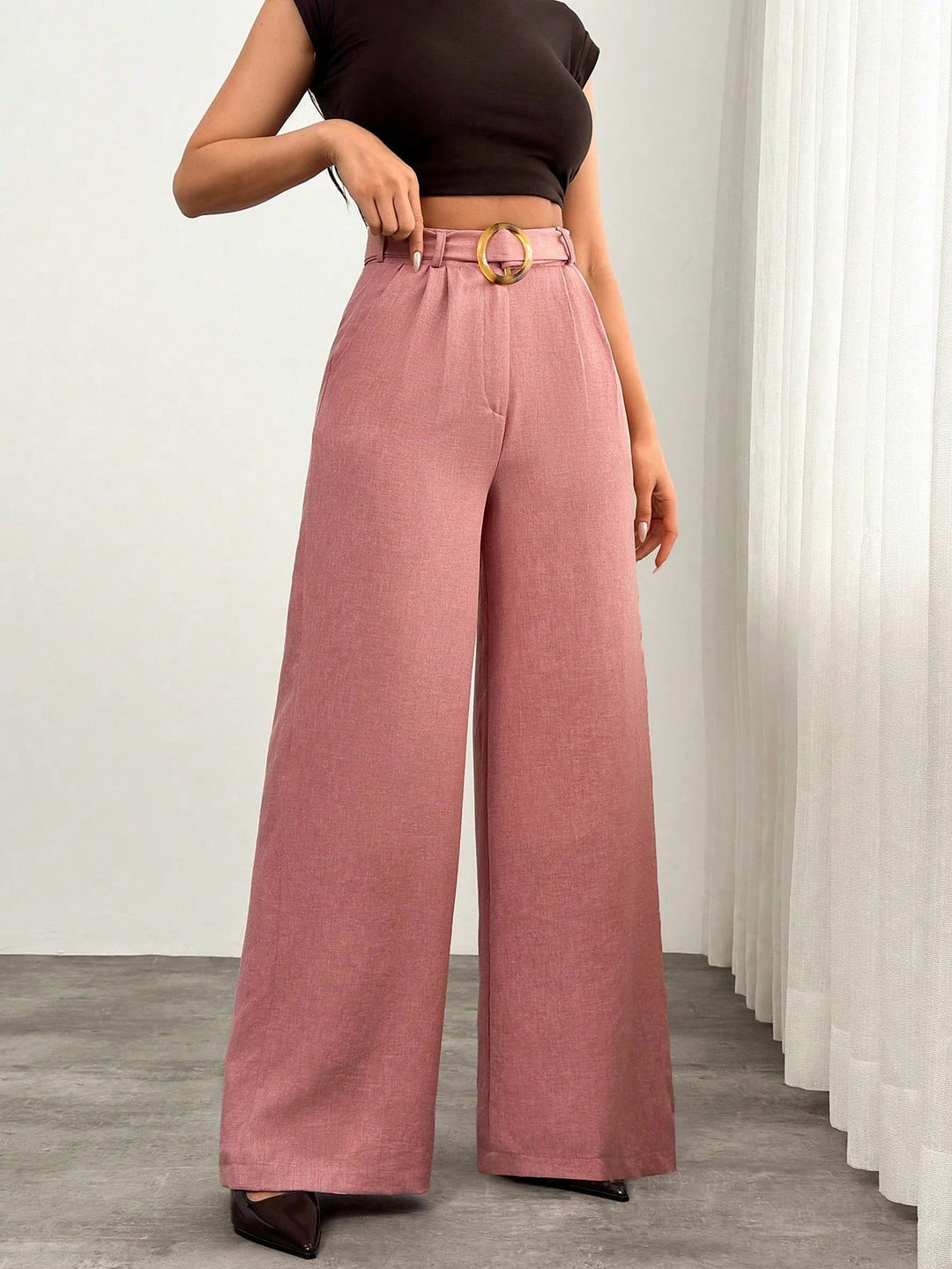Pantaloni SHEIN, roz