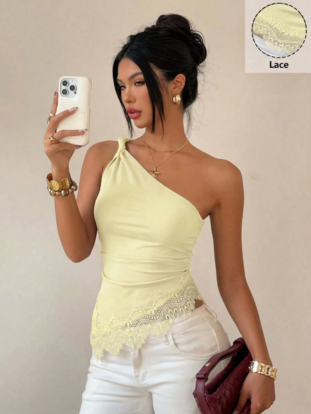 Top SHEIN, galben
