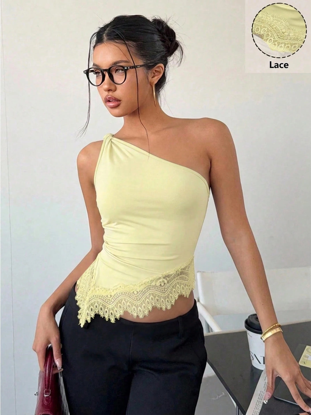 Top SHEIN, galben