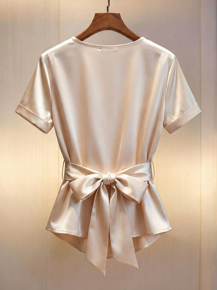 Bluza satinată SHEIN, portocaliu