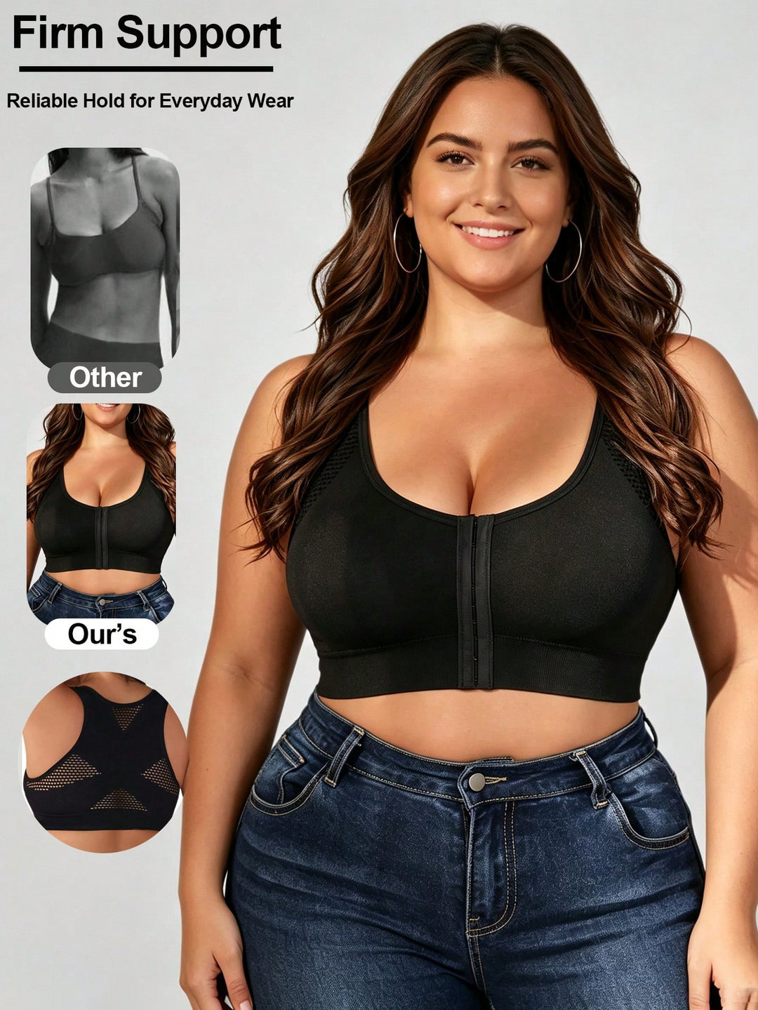 Sutien sport SHEIN, negru