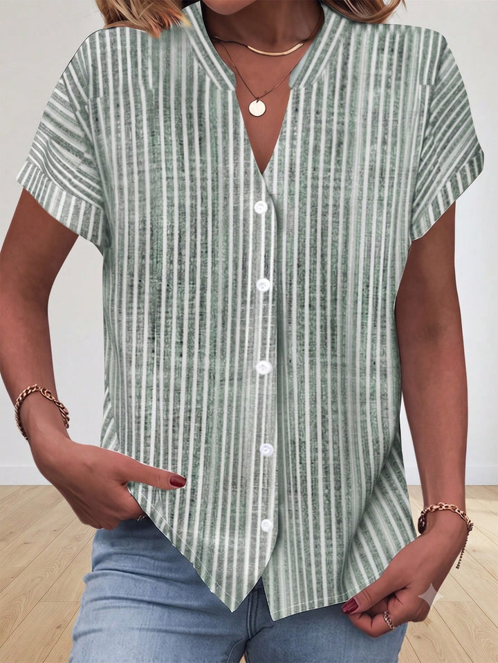Cămașă casual dungi SHEIN, verde