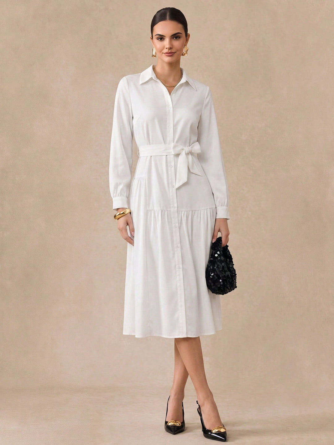Rochie midi SHEIN, alb
