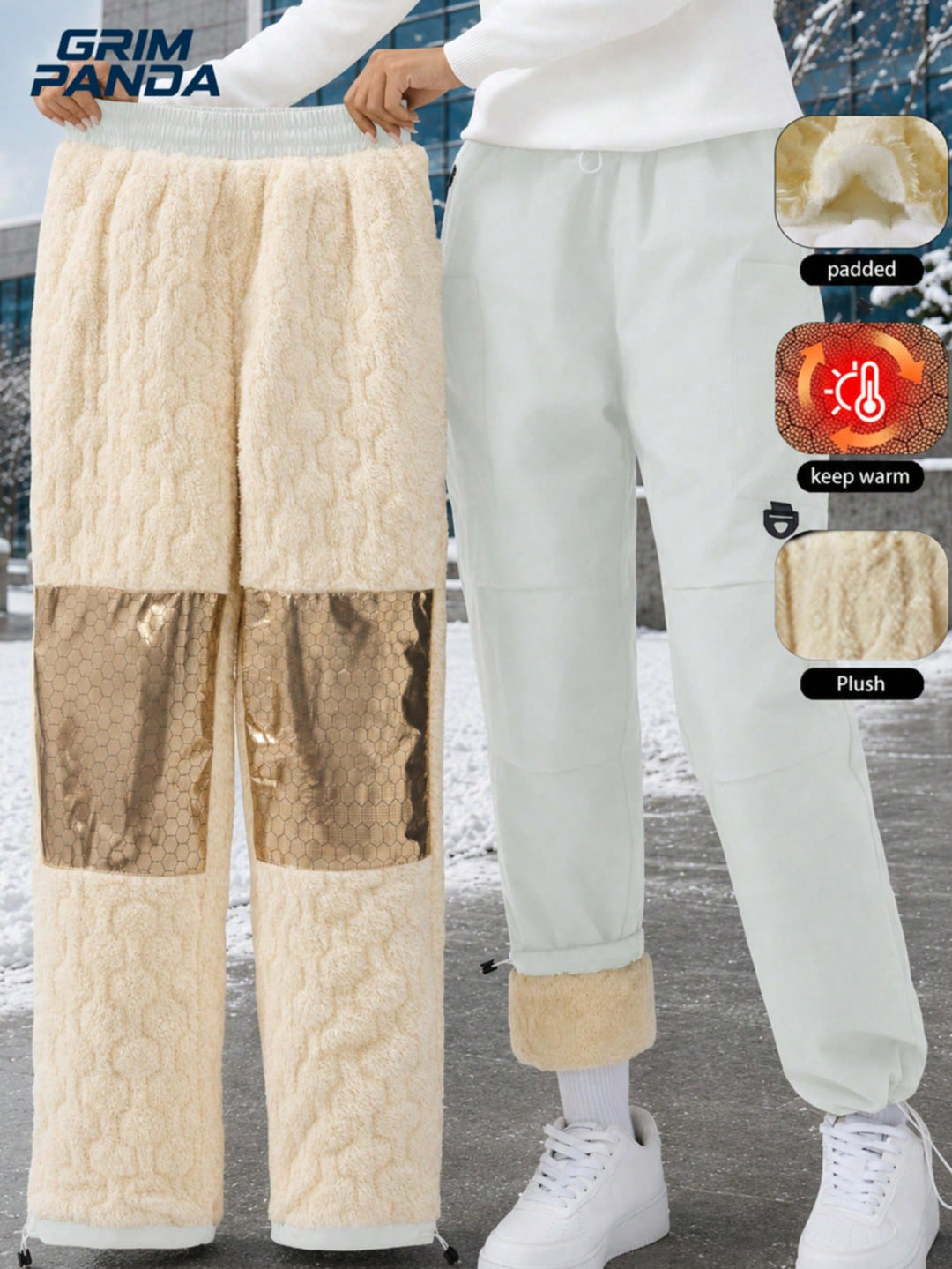 Pantaloni SHEIN, alb