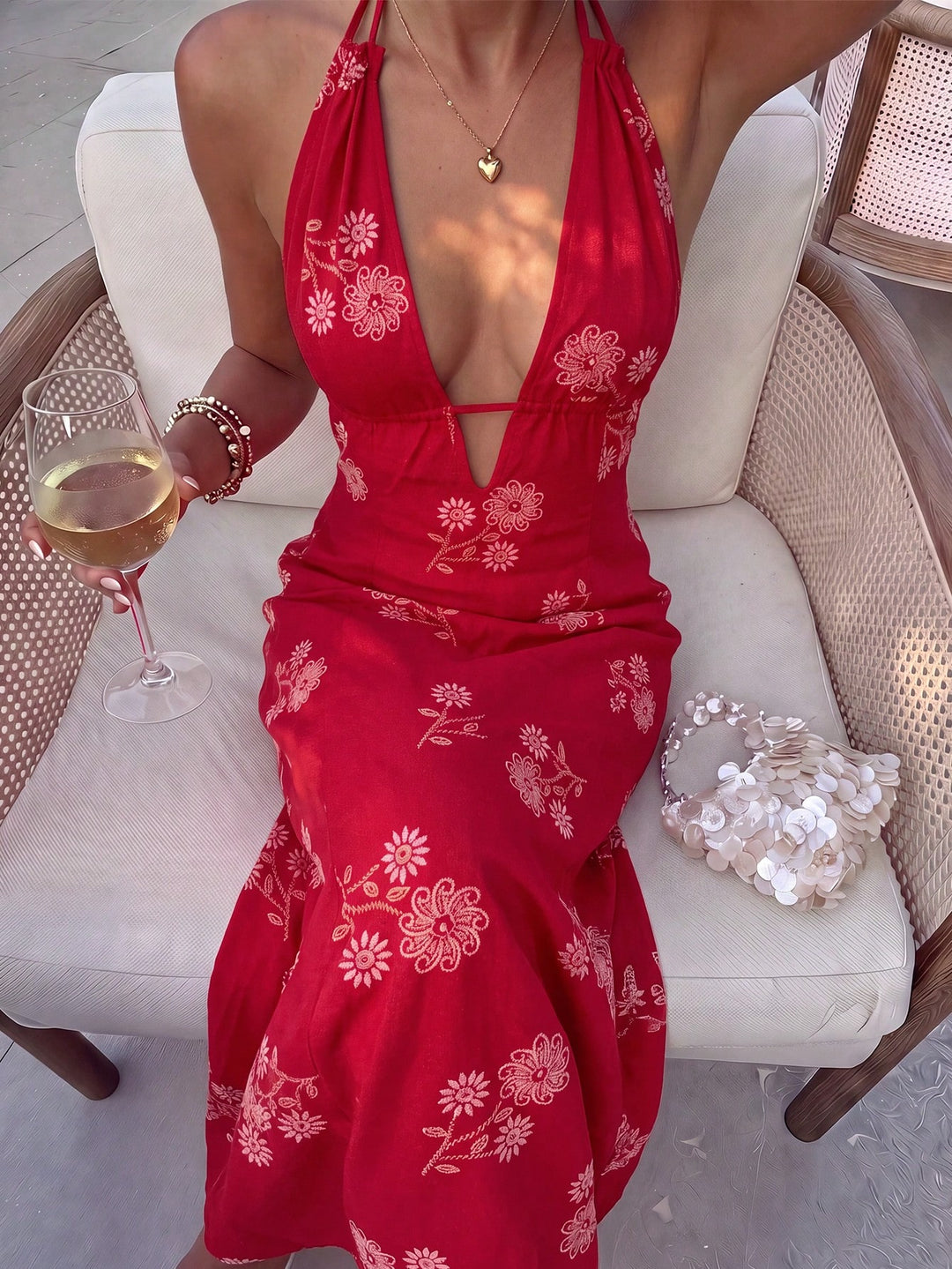 Rochie maxi SHEIN, roșu