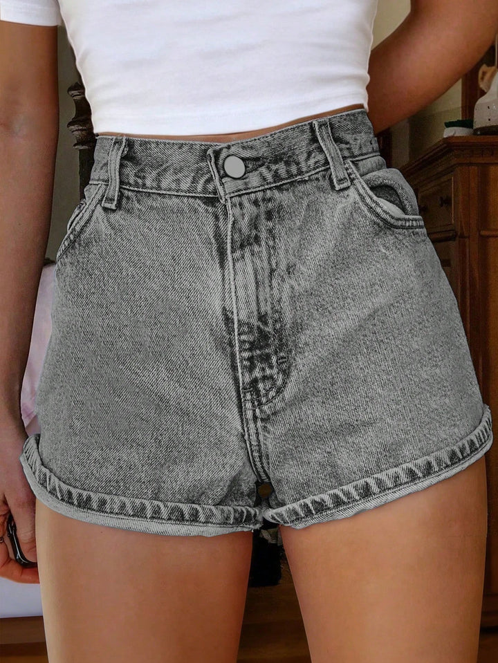 Pantaloni scurți de blugi SHEIN, gri