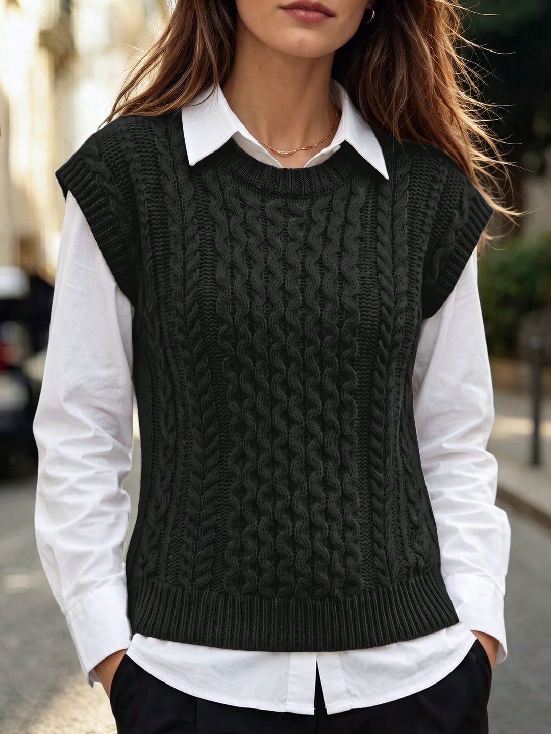 Vestă SHEIN, negru