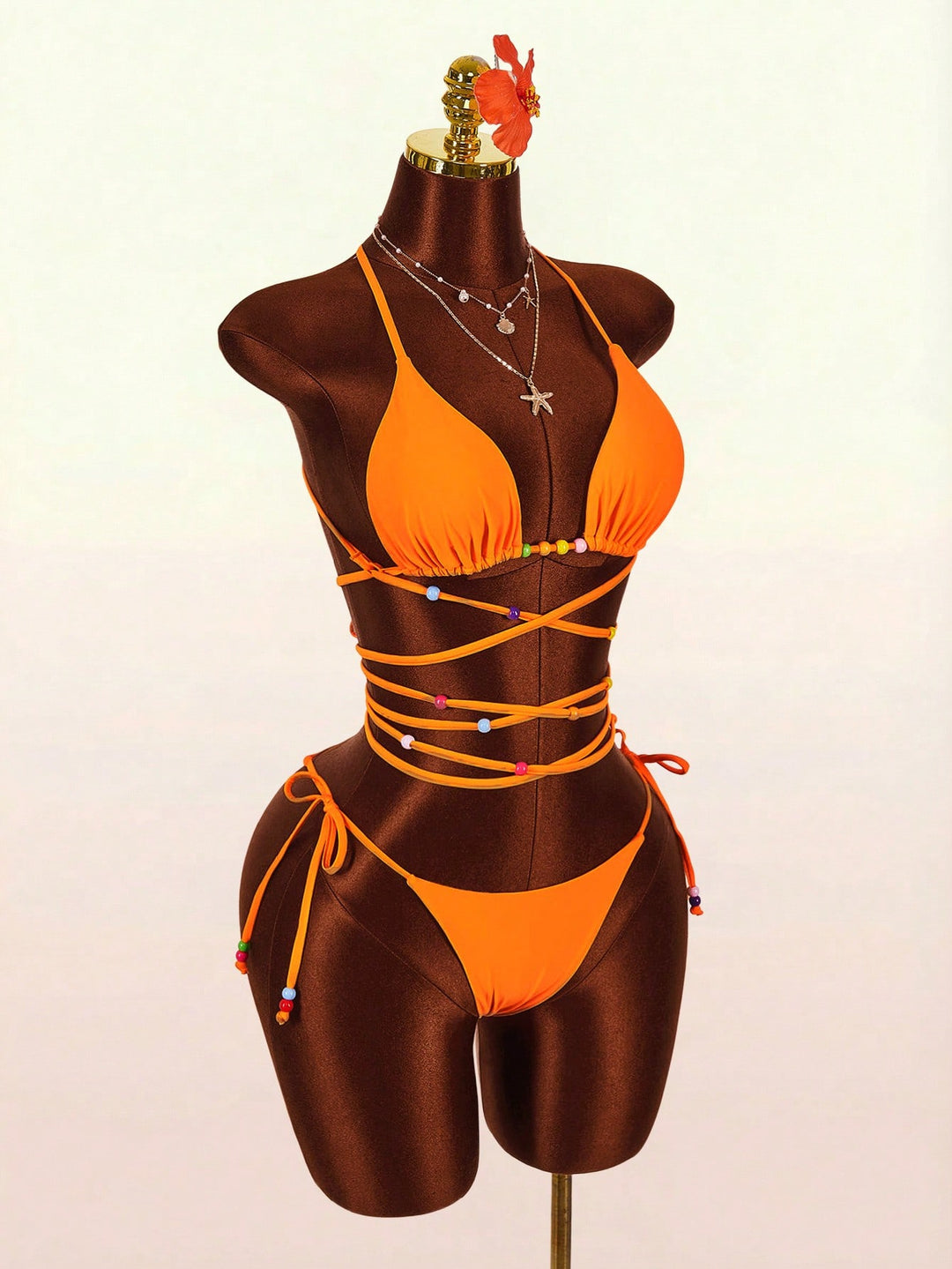 Set bikini SHEIN, portocaliu