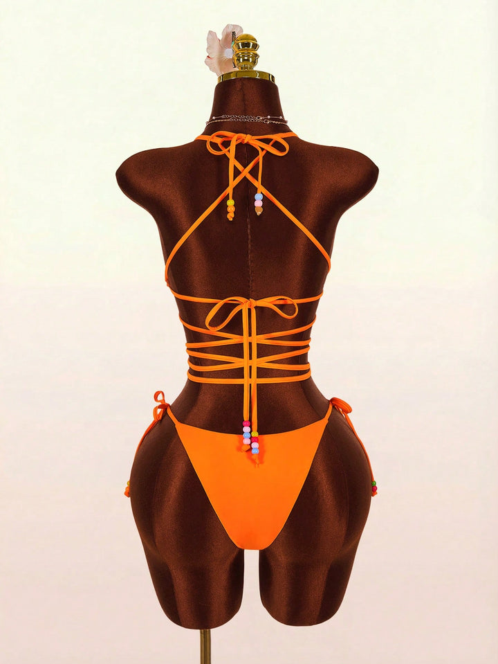Set bikini SHEIN, portocaliu