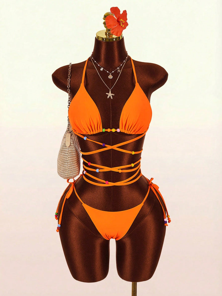 Set bikini SHEIN, portocaliu