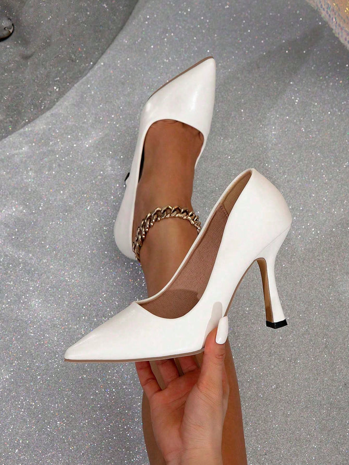 Pantofi cu toc SHEIN, alb