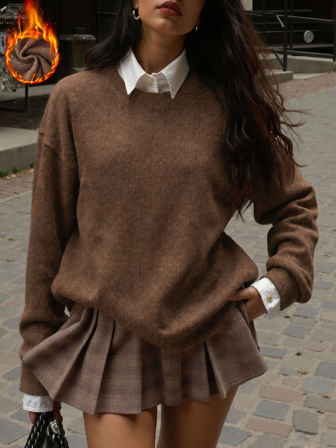 Pulover SHEIN, maro