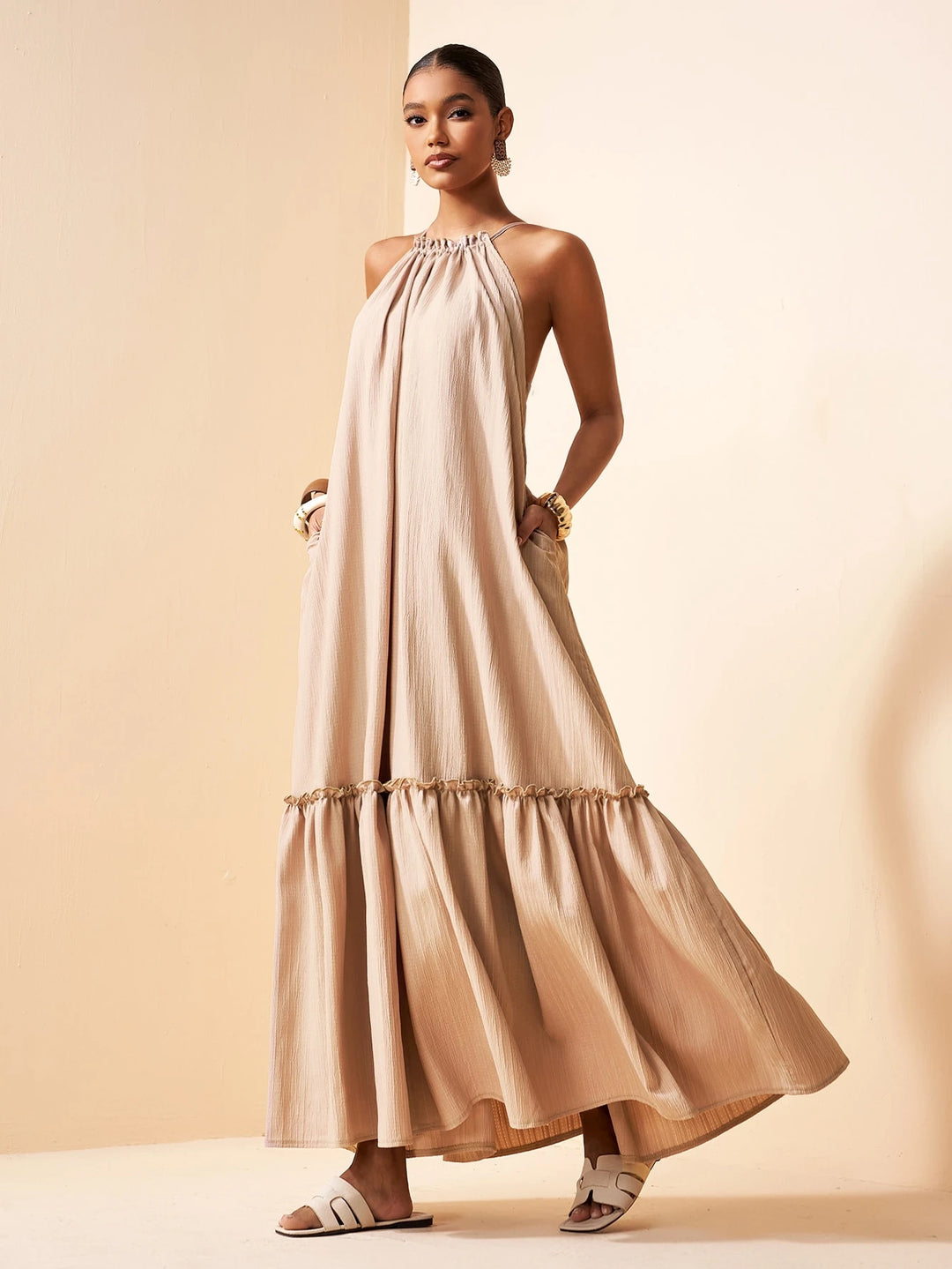 Rochie maxi SHEIN, maro