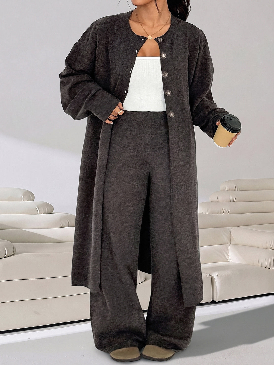 Cardigan SHEIN, maro