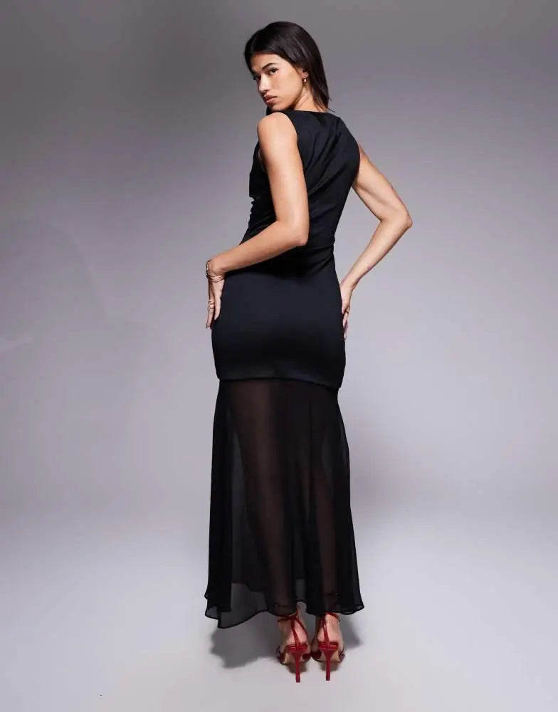 Rochie midi ASOS, negru