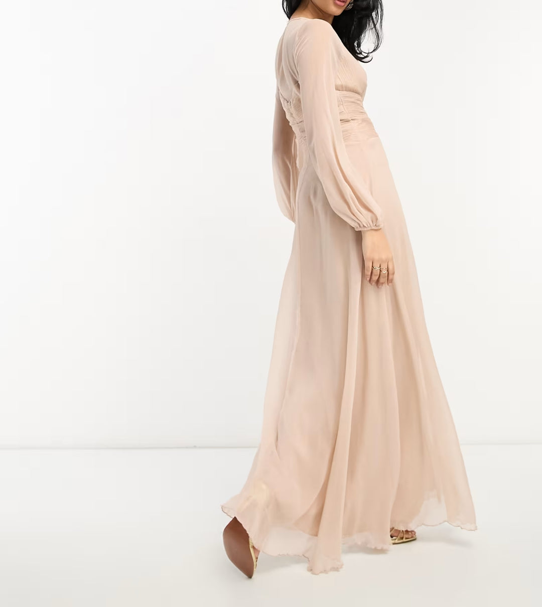 Rochie maxi Asos, bej