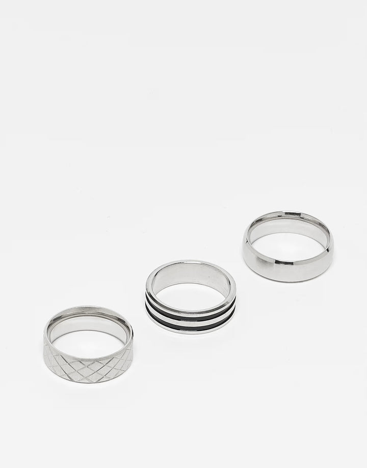 Set inele ASOS, argintiu