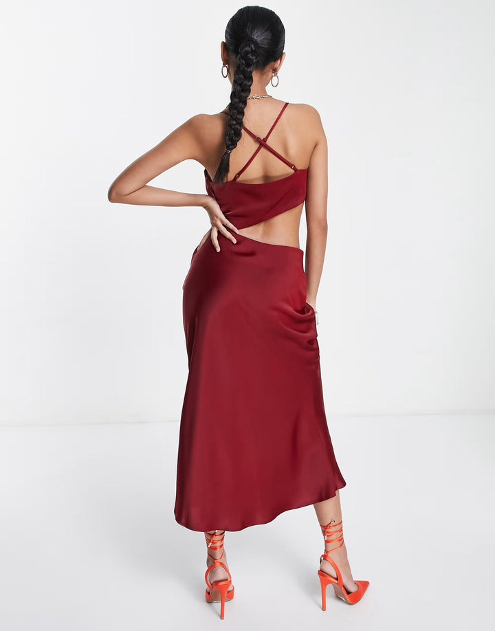 Rochie midi ASOS, vișiniu