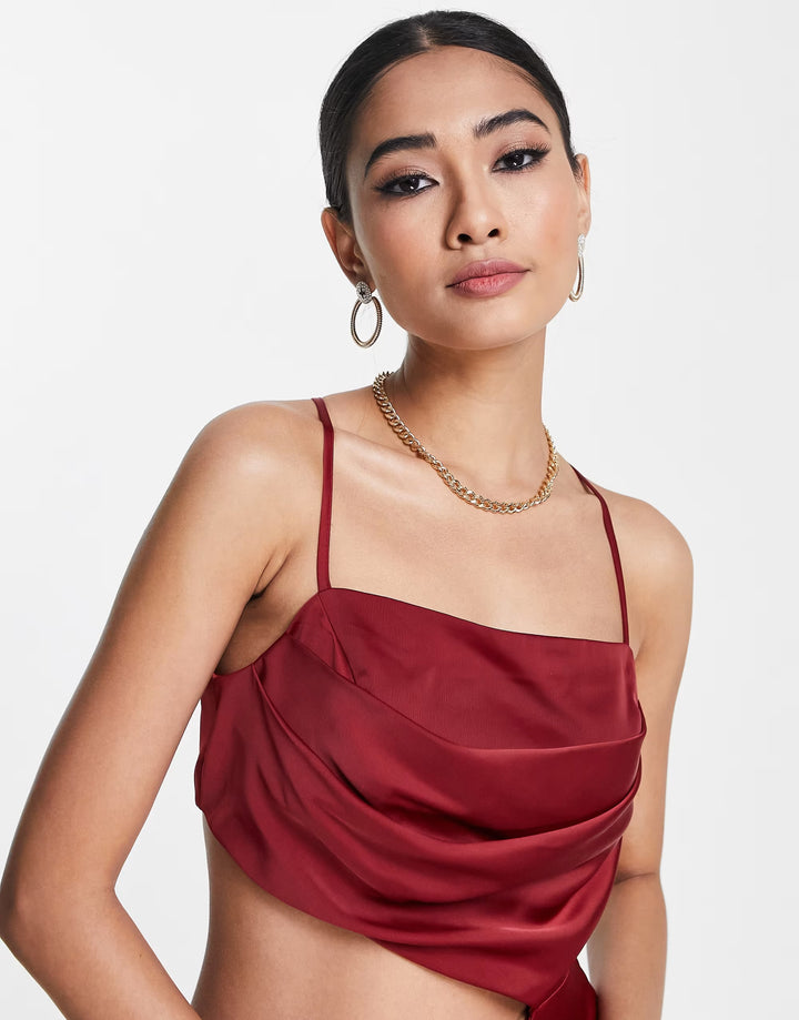 Rochie midi ASOS, vișiniu