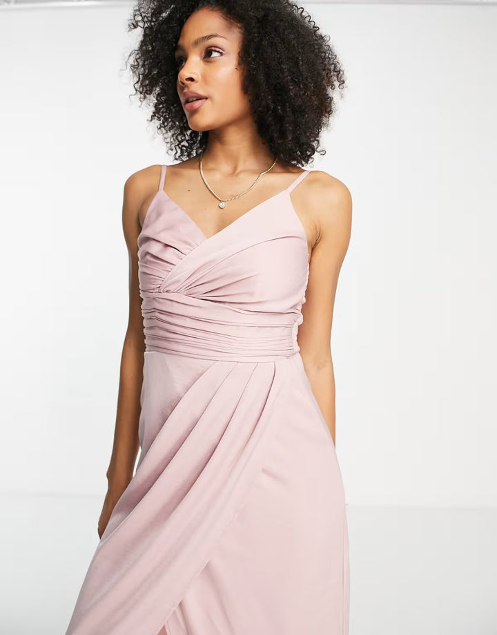 Rochie midi ASOS, roz