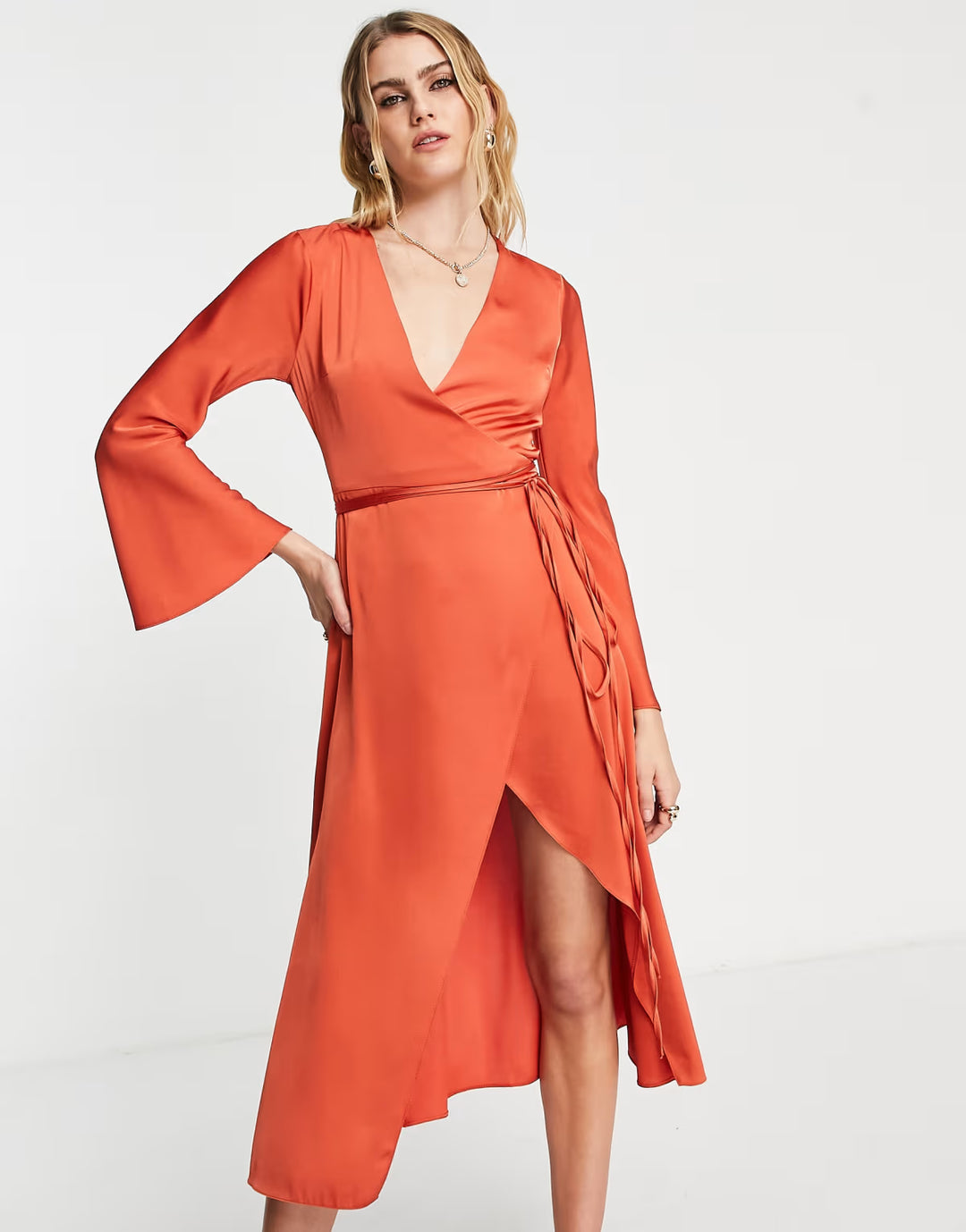 Rochie midi ASOS, portocaliu