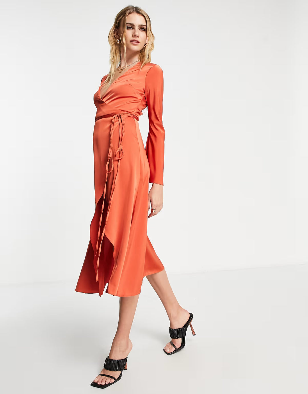 Rochie midi ASOS, portocaliu