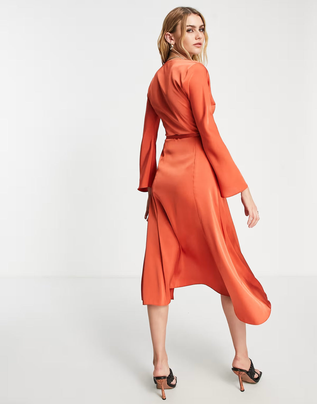 Rochie midi ASOS, portocaliu