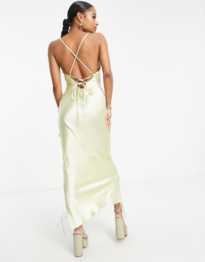 Rochie maxi ASOS, crem