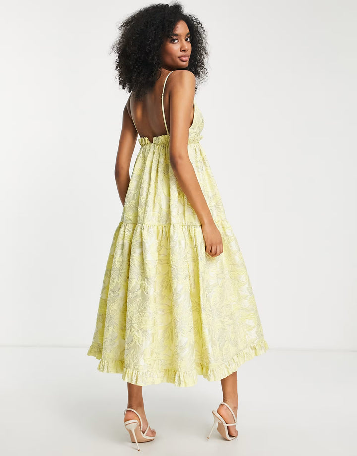Rochie midi ASOS, galben
