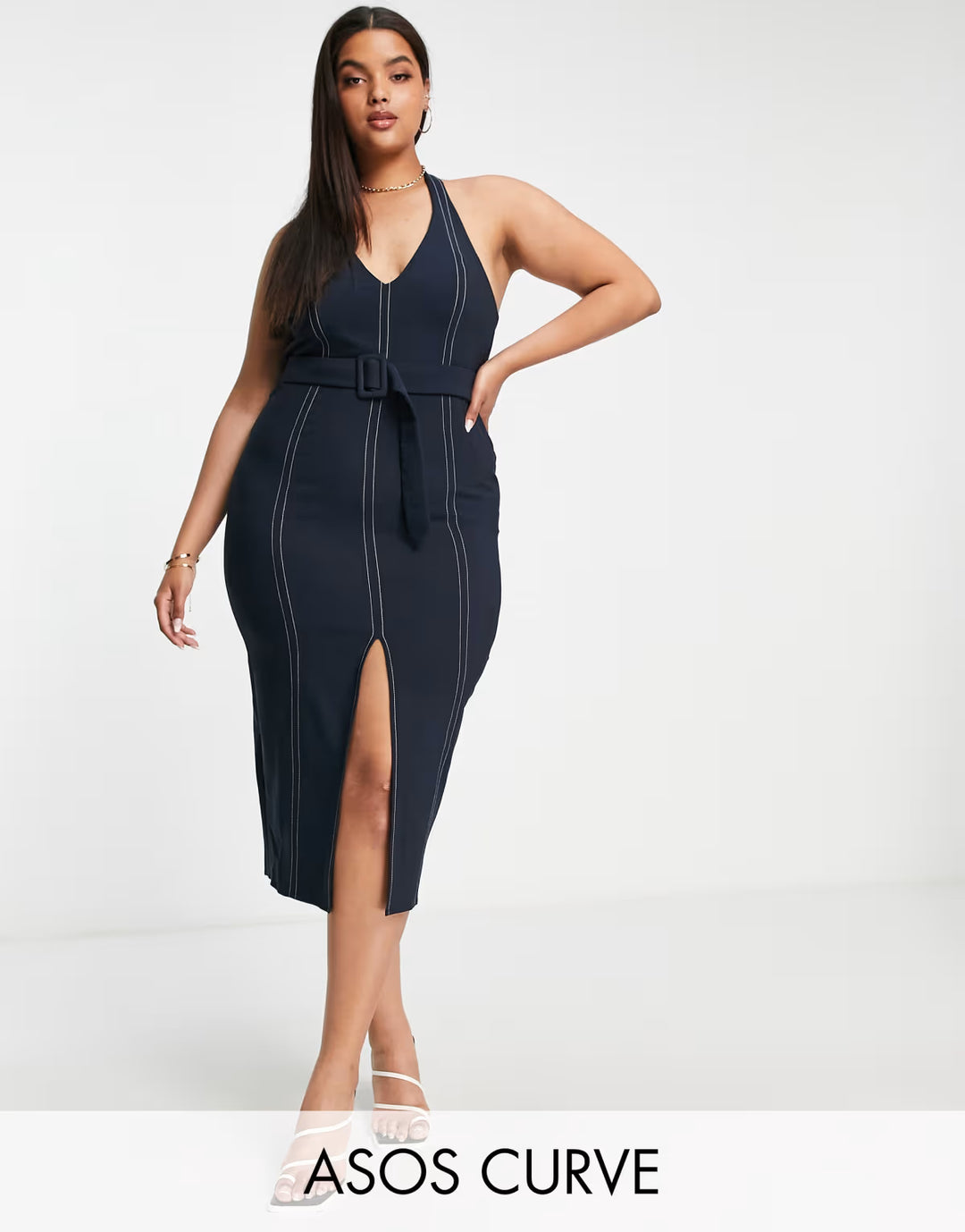 Rochie midi ASOS, albastru