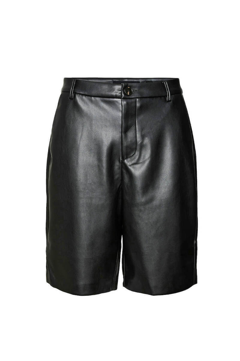 VERO MODA fekete műbőr nadrág